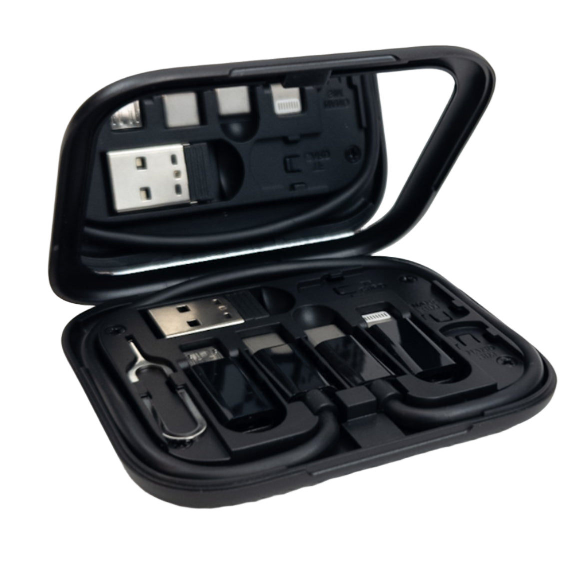 Data cable 6 IN 1 travel transfer set in storage box black U114