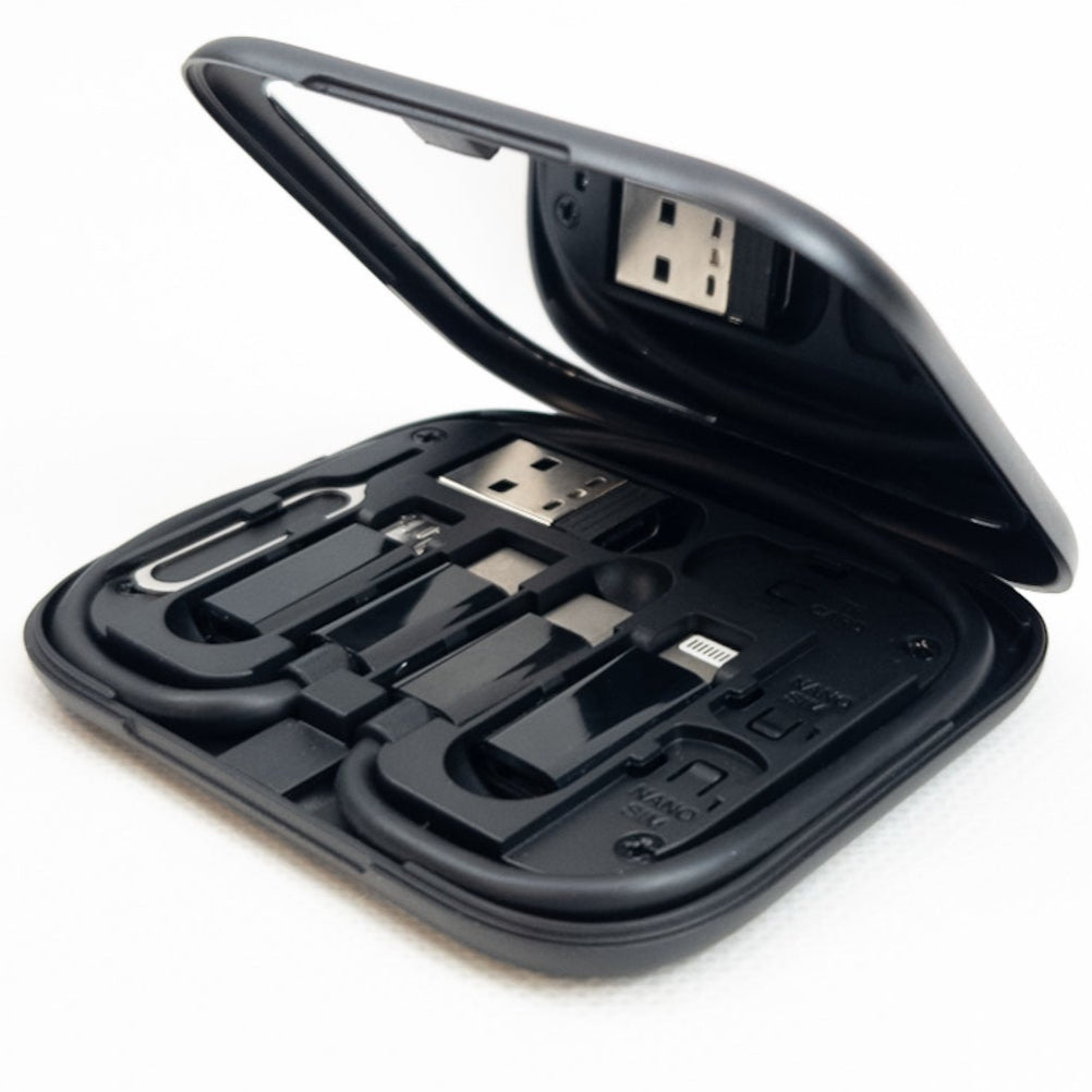Data cable 6 IN 1 travel transfer set in storage box black U114