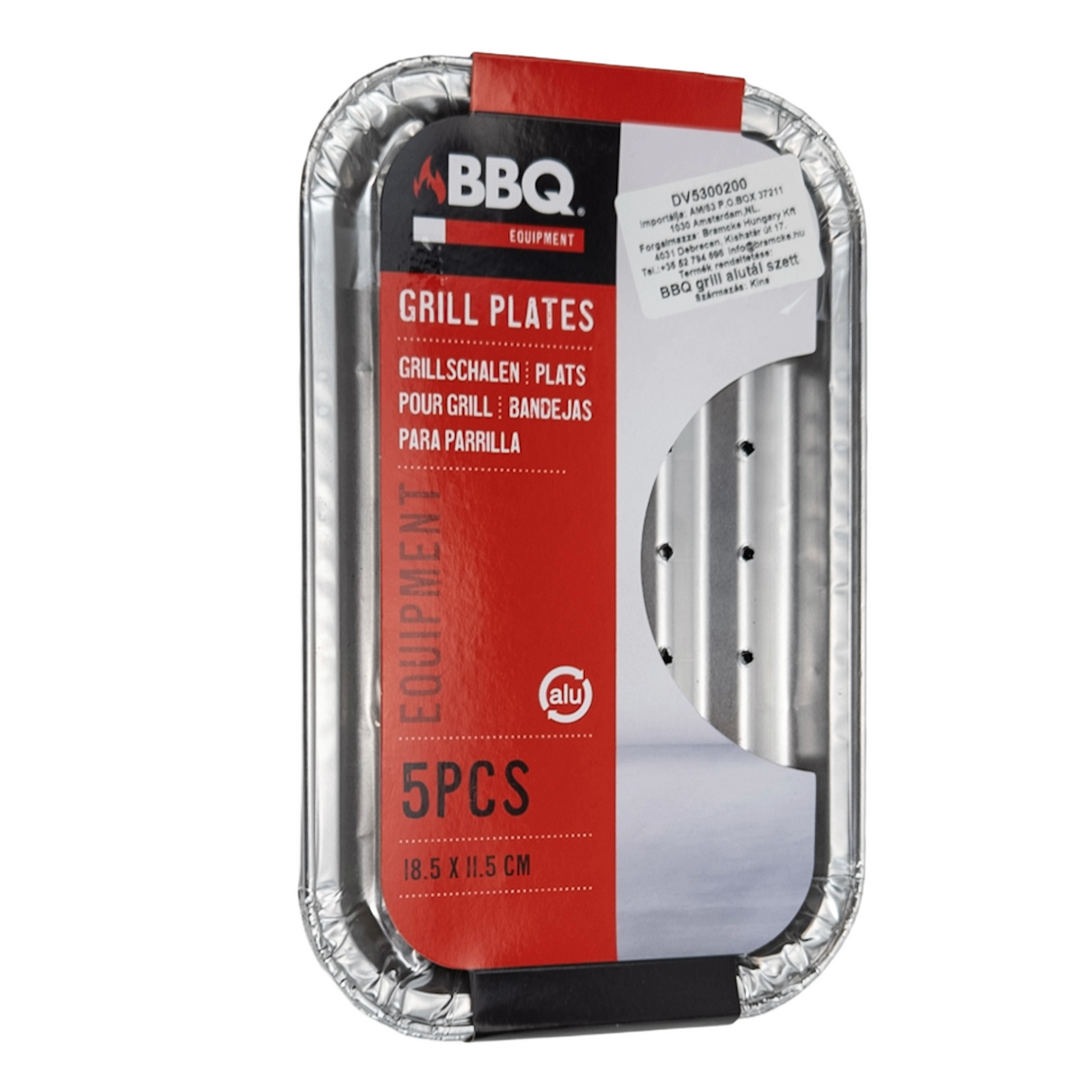 Grilltálca alumínium szett sütéshez lapos 5db