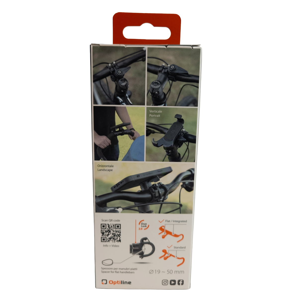 Bicycle phone holder for handlebars DuoLock 2.0 - Optiline