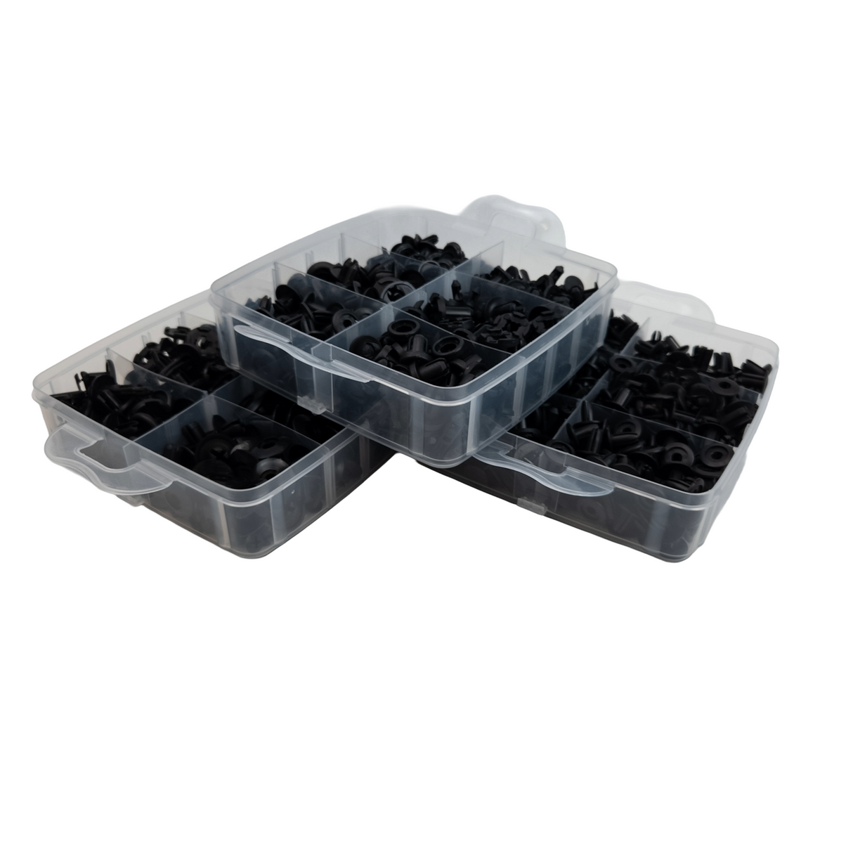 Snap fastener kit plastic 16 types 625 pcs