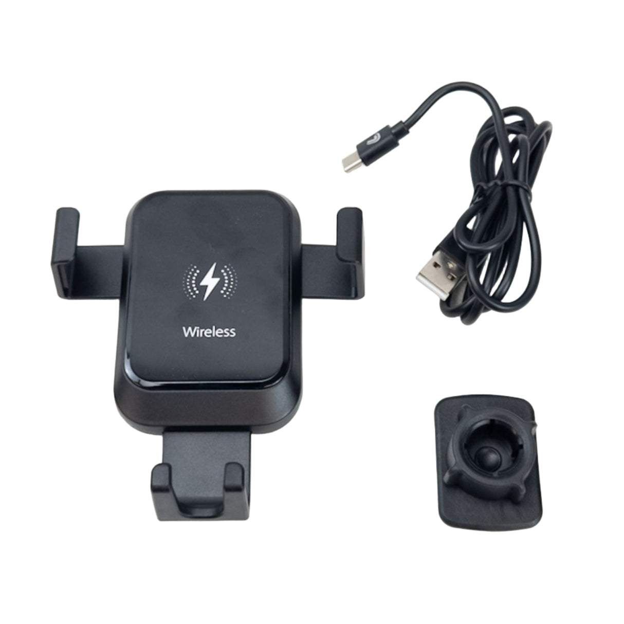 Car phone holder attachable to the ventilation grille with wireless charging