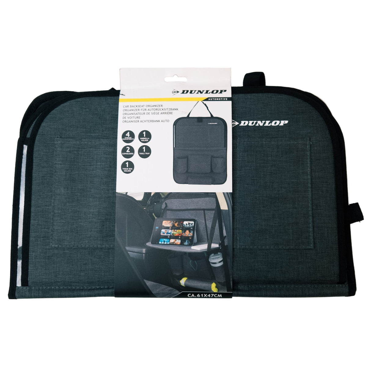 Autós rendszerező zsebekkel szürke