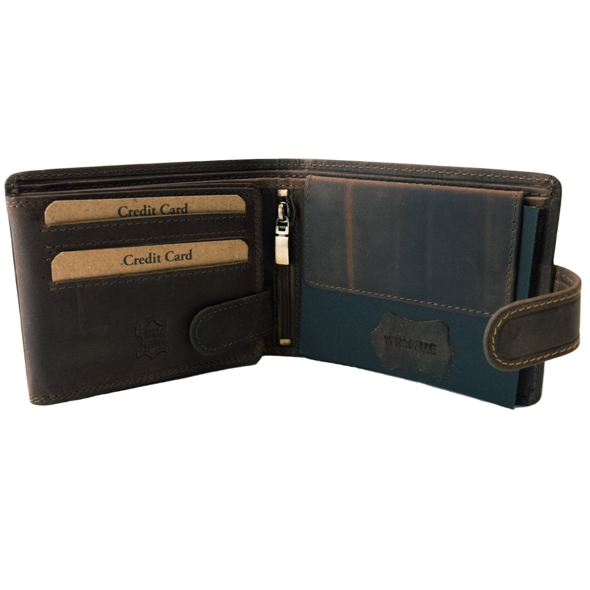 Bőr pénztárca vadászos barna