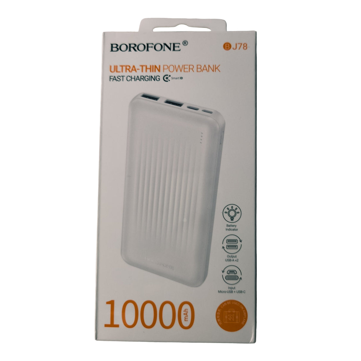 Power bank 10.000 mAh kapacitással fehér