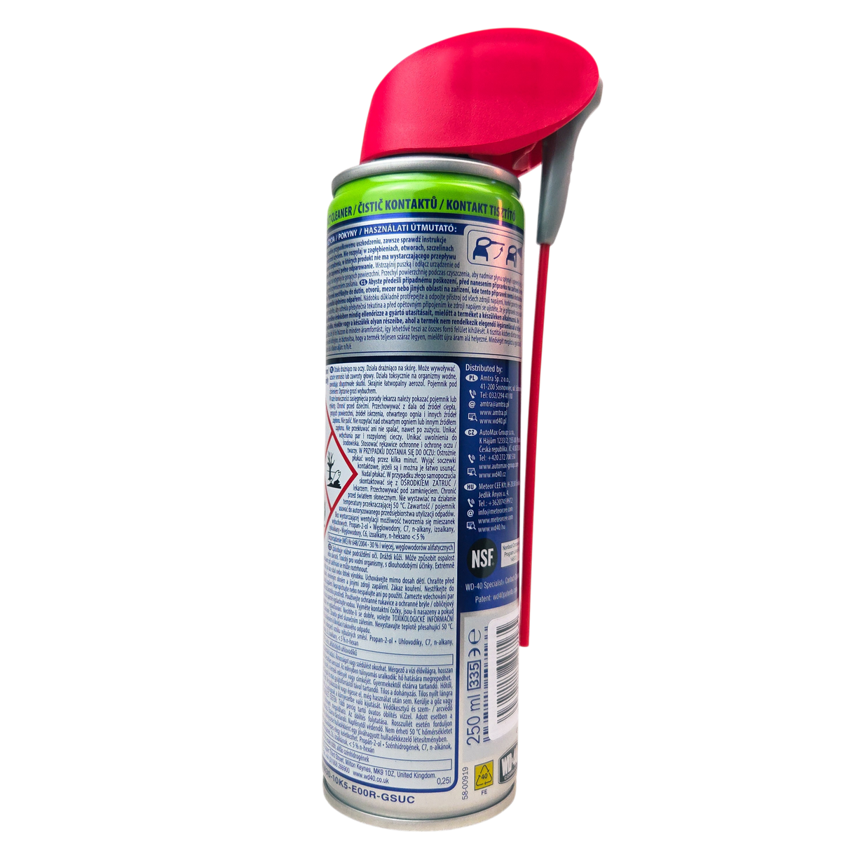 WD40 kontaktspray gyorshatású 360°-os szelep fejjel 250ml