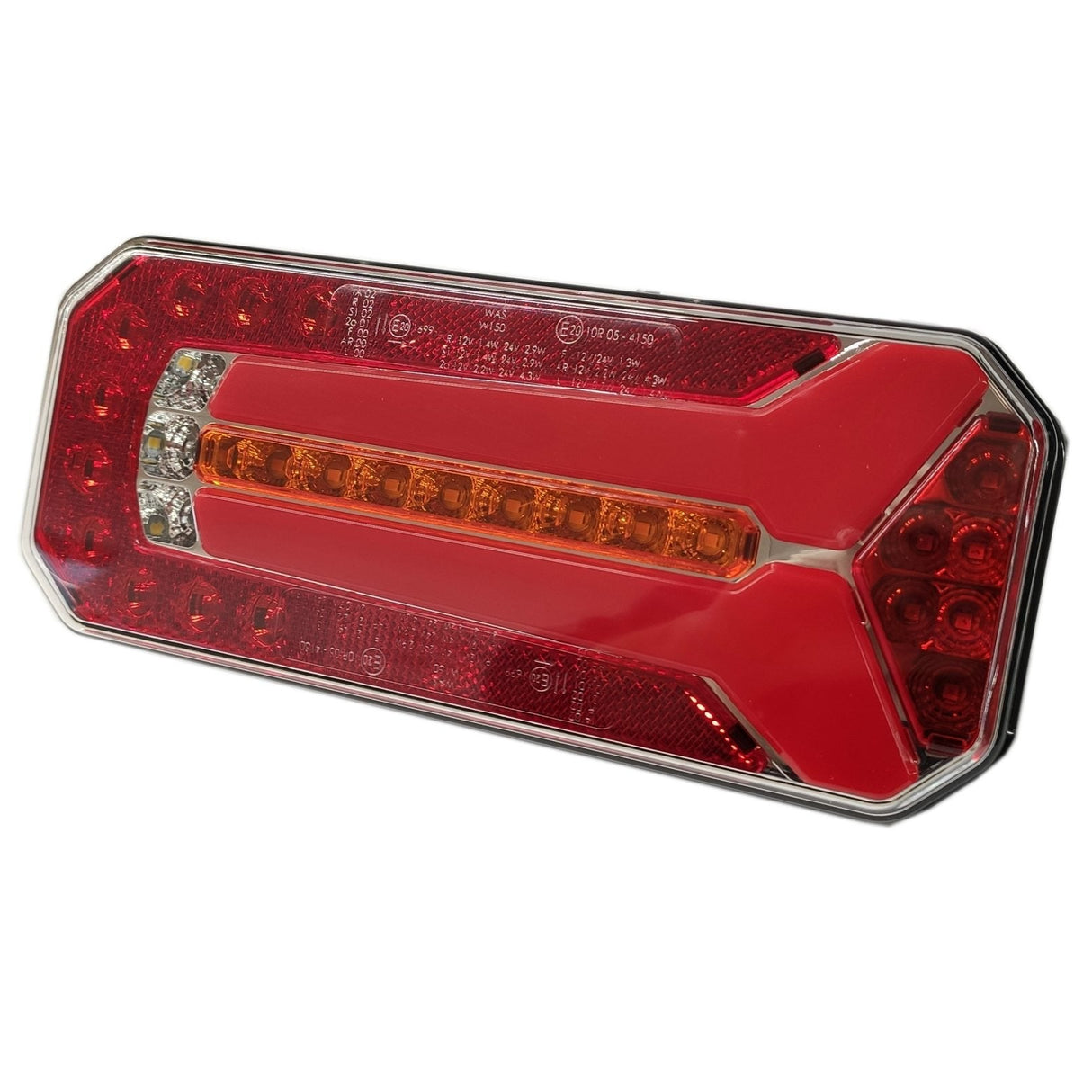 Lámpa LED 6 funkciós bal-jobb ködös, tolatós prizmás 12/24V