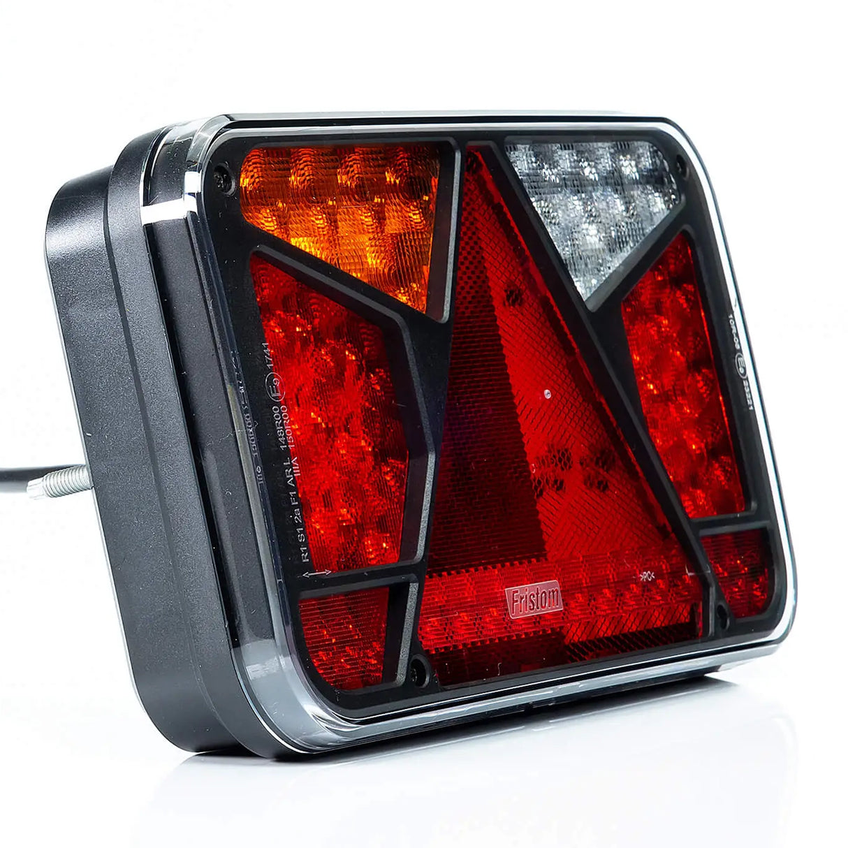 Hátsó lámpa LED 6 funkciós háromszög prizmás csatlakozós Canbus 12V bal oldal