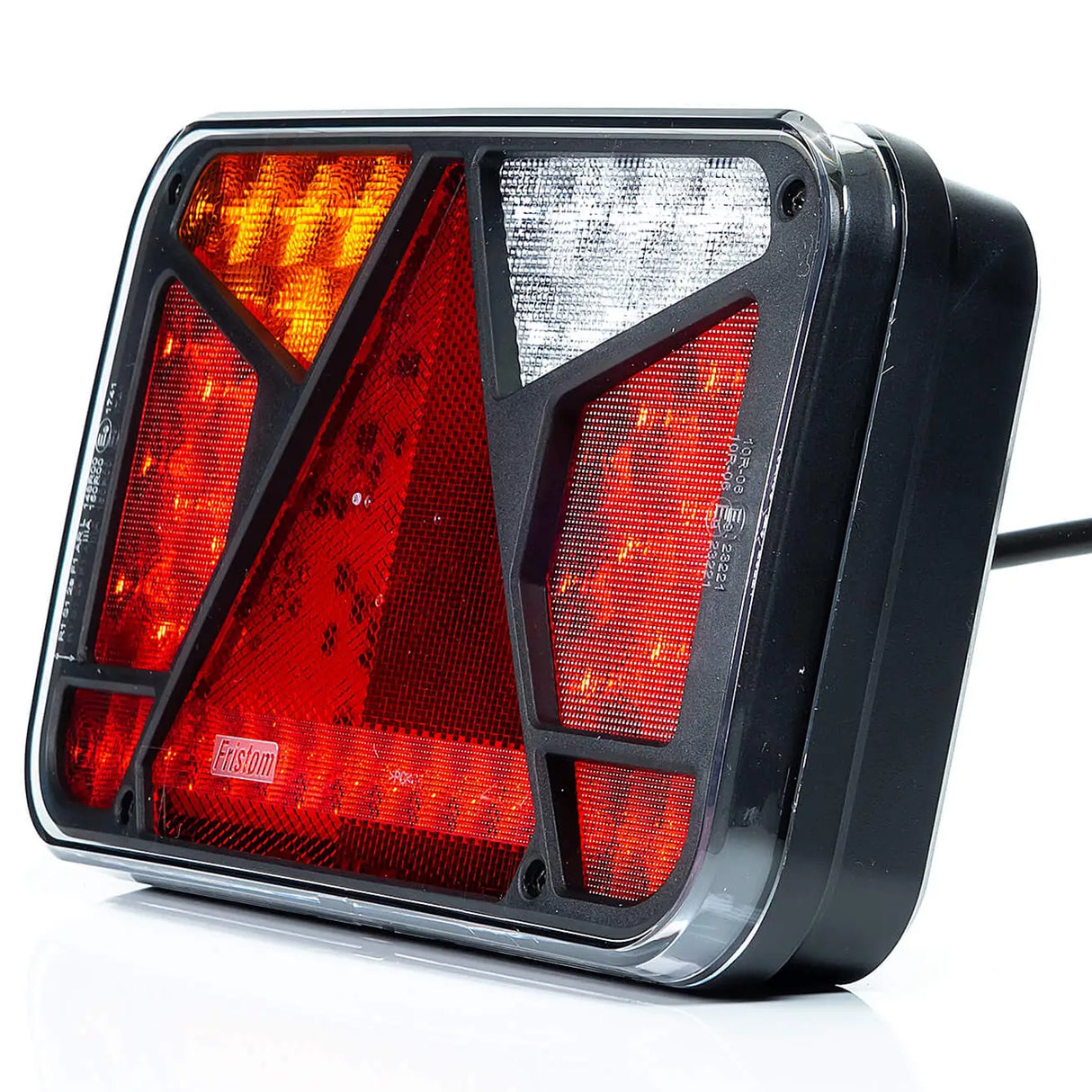 Hátsó lámpa LED 6 funkciós háromszög prizmás csatlakozós Canbus 12V bal oldal