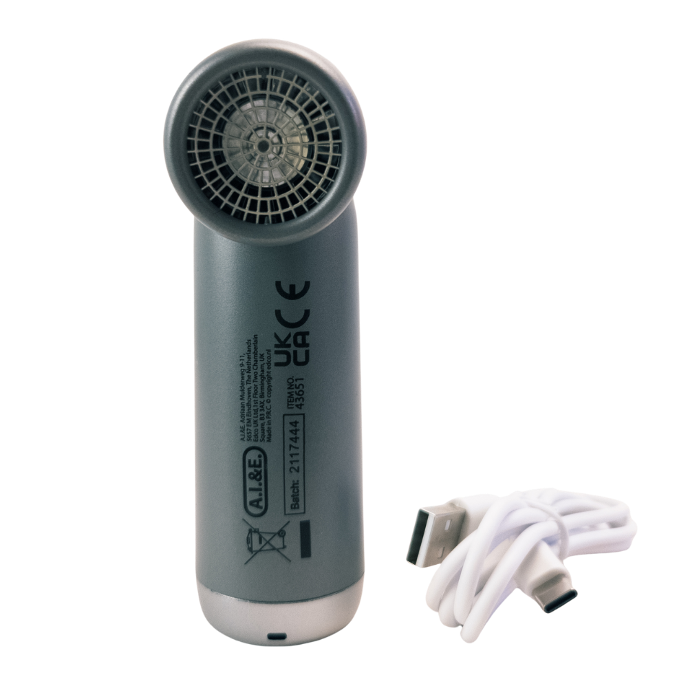 Kézi mini ventilátor akkumulátoros 1100 mAh, szürke