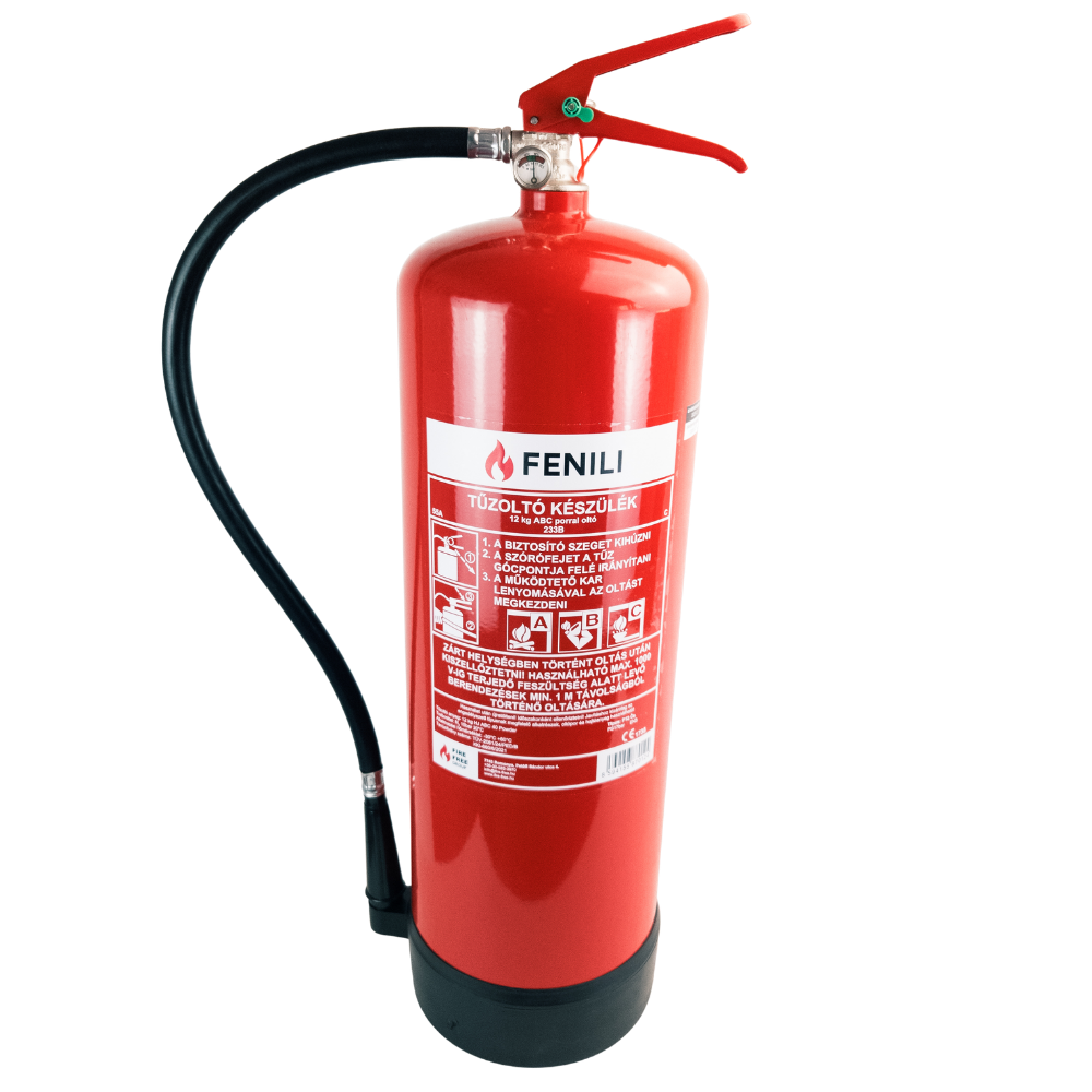Powder fire extinguisher ABC with bracket and pressure gauge