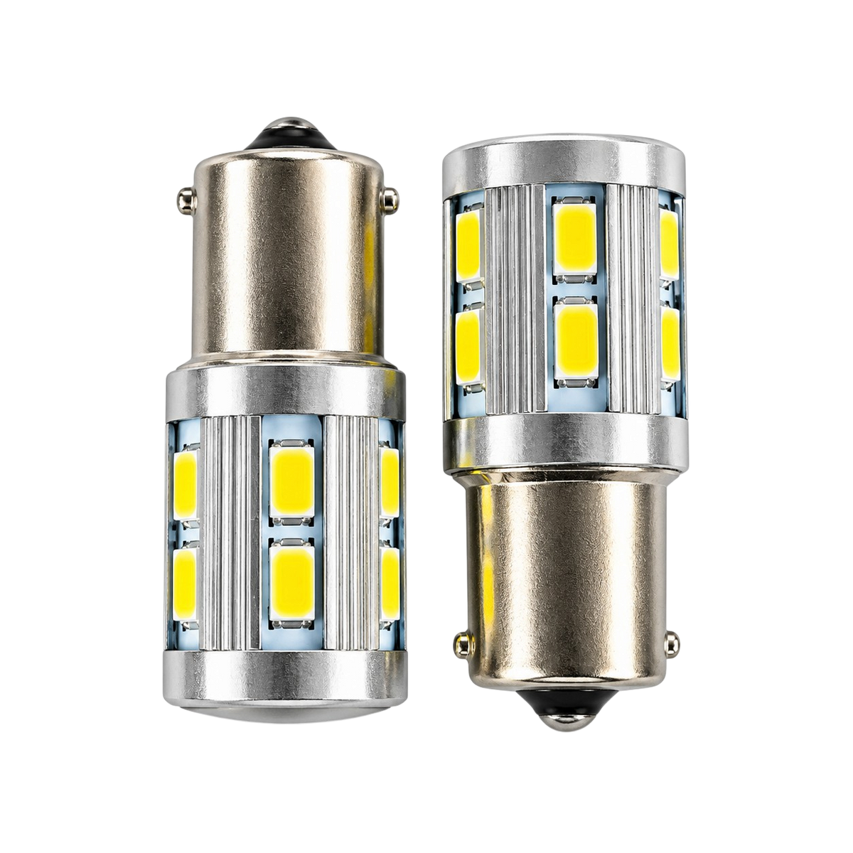 Autó LED izzó BA15s foglalattal SMD Fehér vagy Piros 2 db