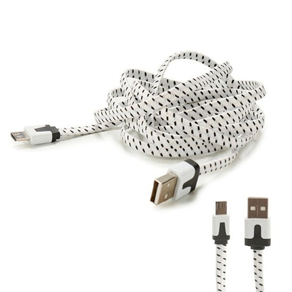 Micro USB-B adat- és töltőkábel 2 m fekete-fehér Grundig