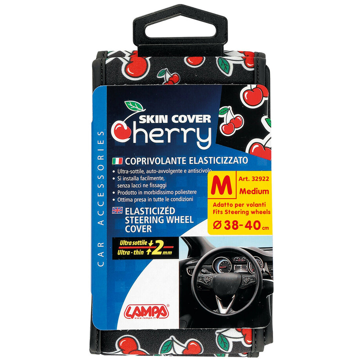 Mintás kormányvédő cseresznye 38-40