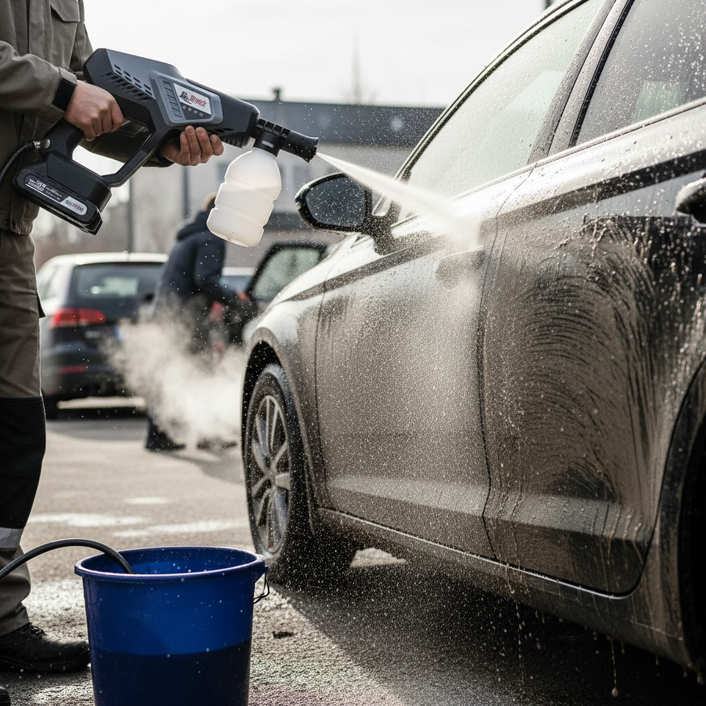 Akkus magasnyomású mosó pisztoly önfelszívó tartályos 380 W