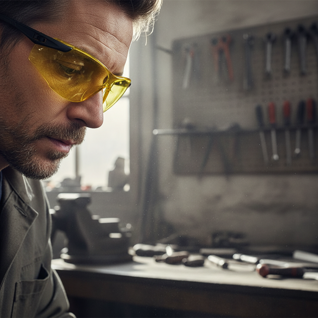 Safety glasses with UV protection yellow