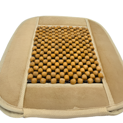 Wooden beaded seat cover beige