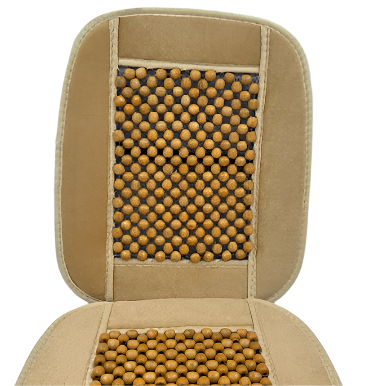 Wooden beaded seat cover beige