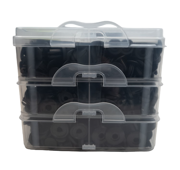 Snap fastener kit plastic 16 types 625 pcs