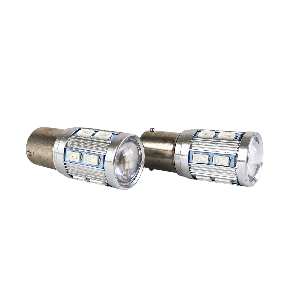 Autó LED izzó BA15s foglalattal SMD Fehér vagy Piros 2 db