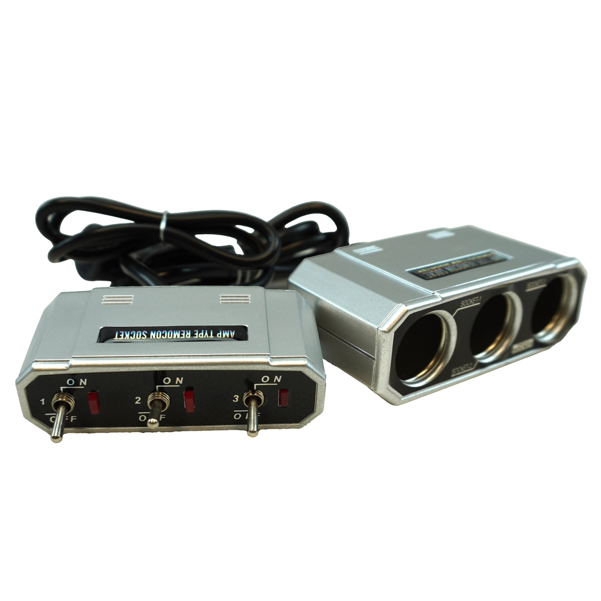 Steck dugós 3-as szivargyújtó elosztó kapcsolóval