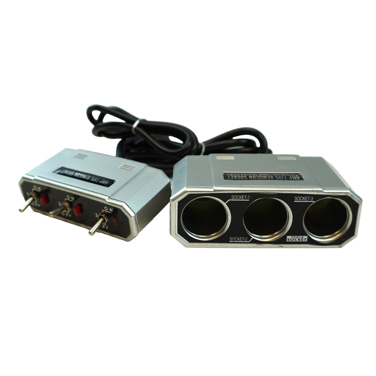 Steck dugós 3-as szivargyújtó elosztó kapcsolóval