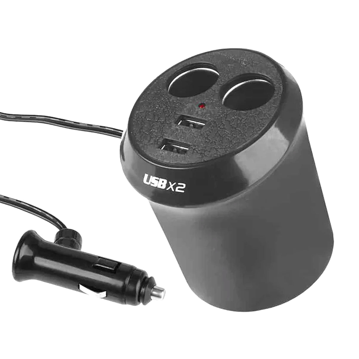 Dupla szivargyújtó elosztó 2 USB kimenettel pohártartóba