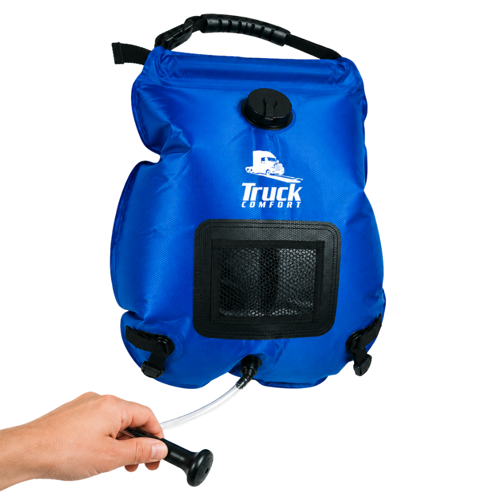 Kemping zuhany PVC bevonattal 20L kék