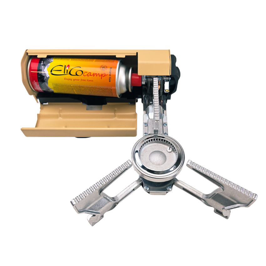 Camping gas stove in portable case