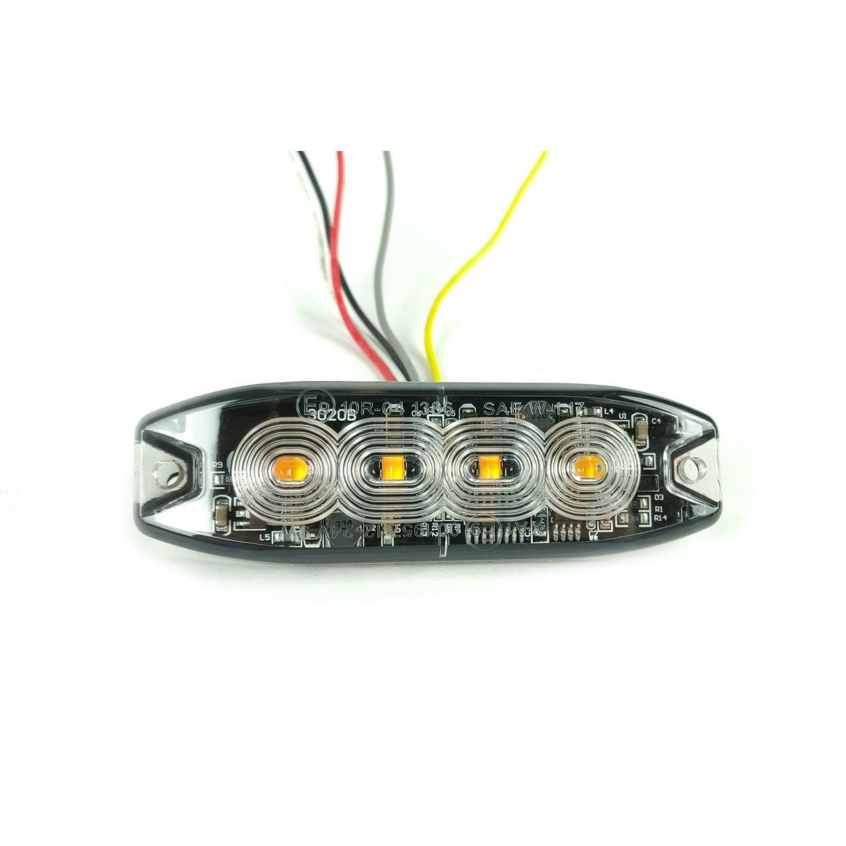 Villogólámpa kiegészítő vékony 4LED sárga 12/24V 19 funkciós