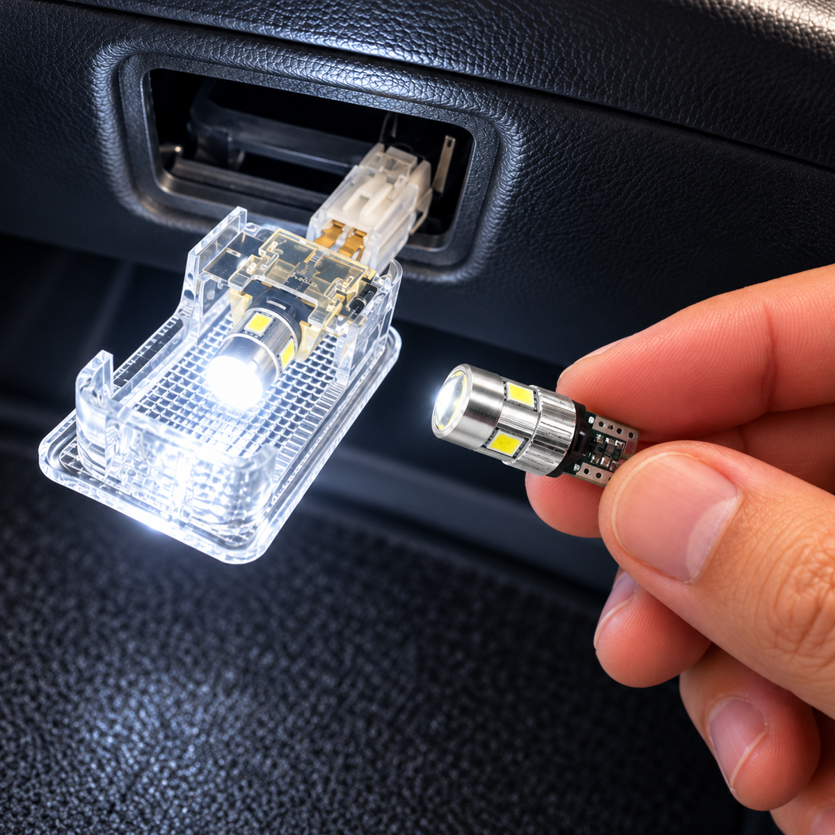 Autó LED izzó T10 SMD fehér fényű 2 db
