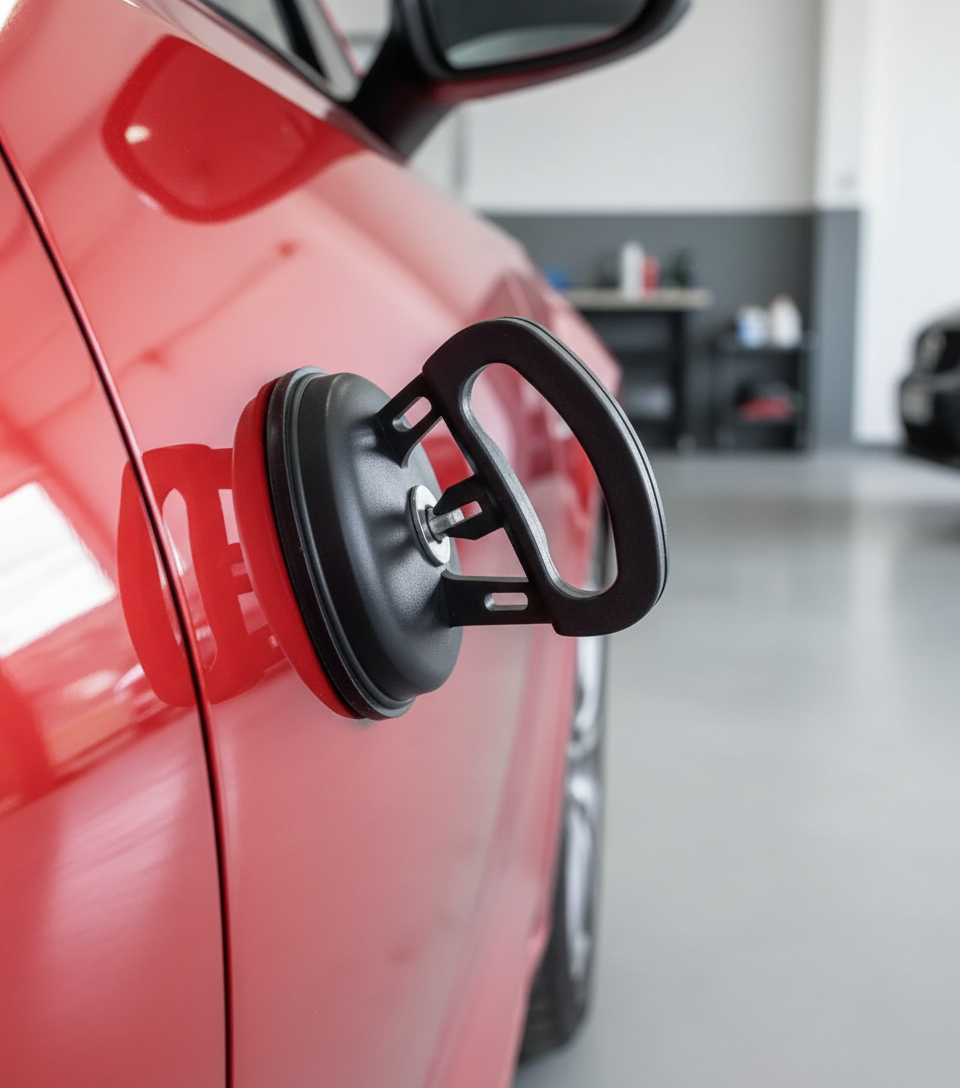 Car dent repair with vacuum suction cup