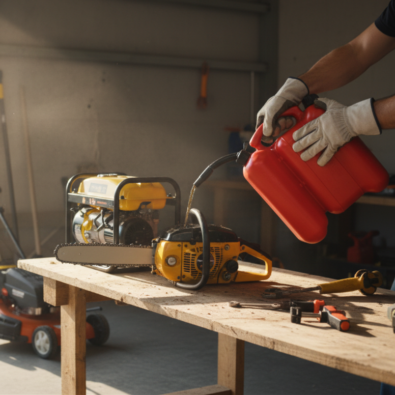 Benzines és olaj kanna kétkamrás 6+ 3L