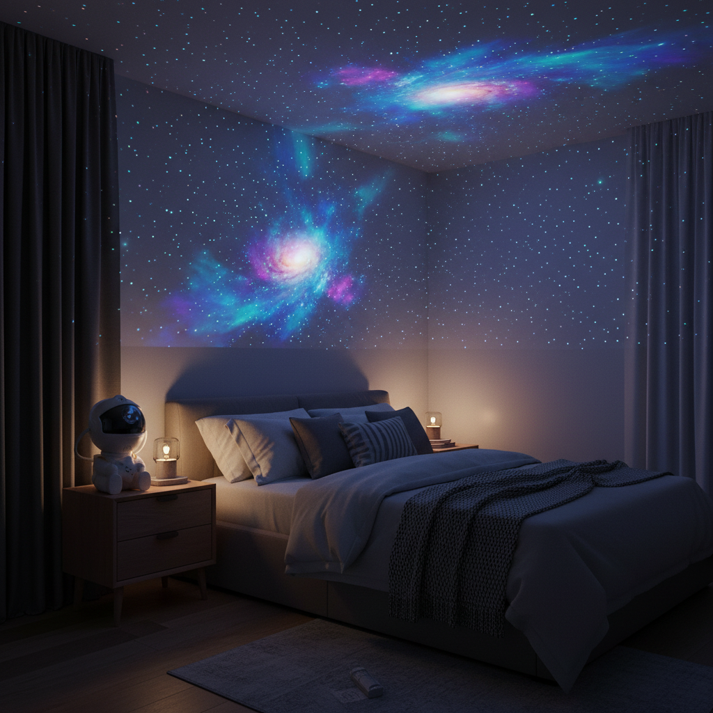 Galaxis projektor mini astronaut fehér