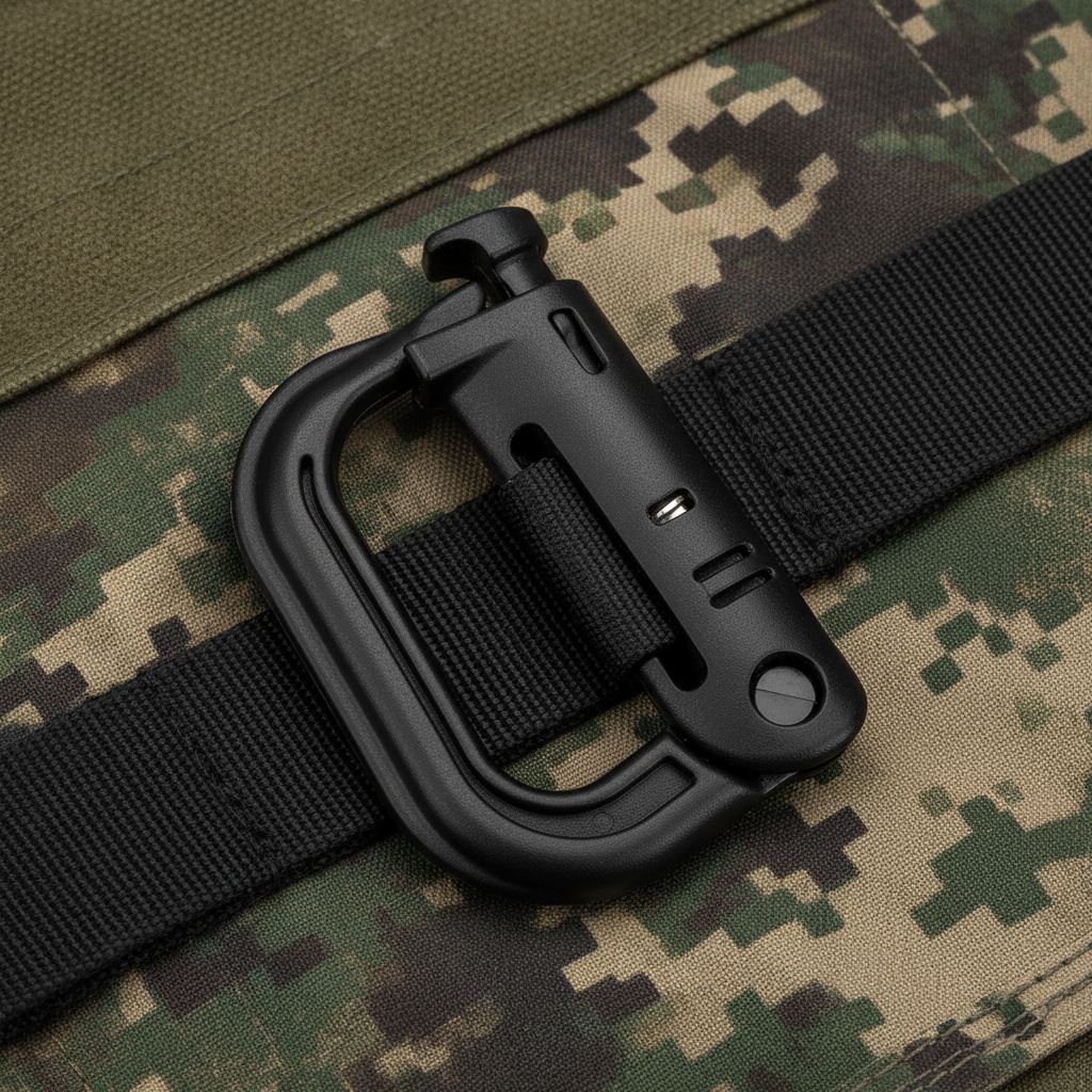 Carabiner plastic MOLLE, black