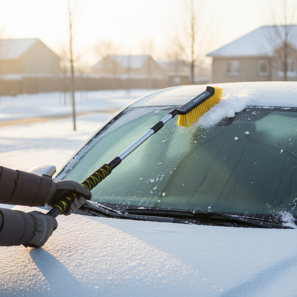 Ice scraper with snow brush telescopic 71cm