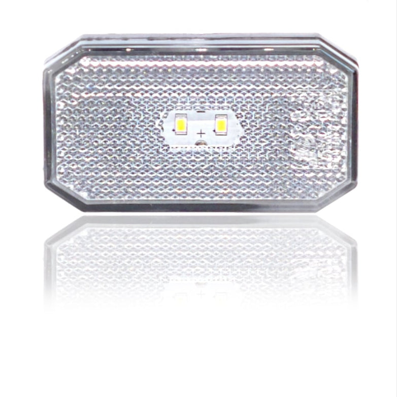 Lámpa helyzet LED szögletes fehér 2LED 12/24V