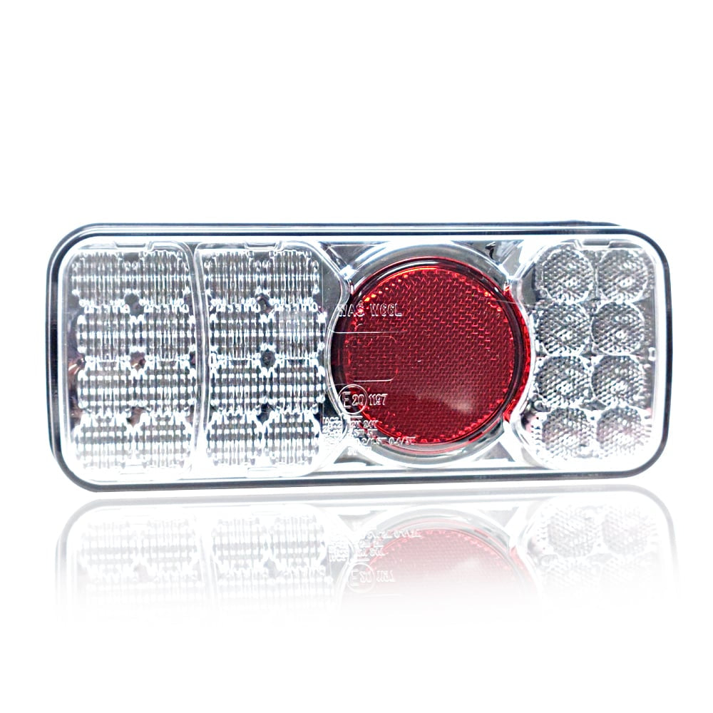 Lámpa LED 5 funkciós bal ködös áttetsző prizmás 12/24V