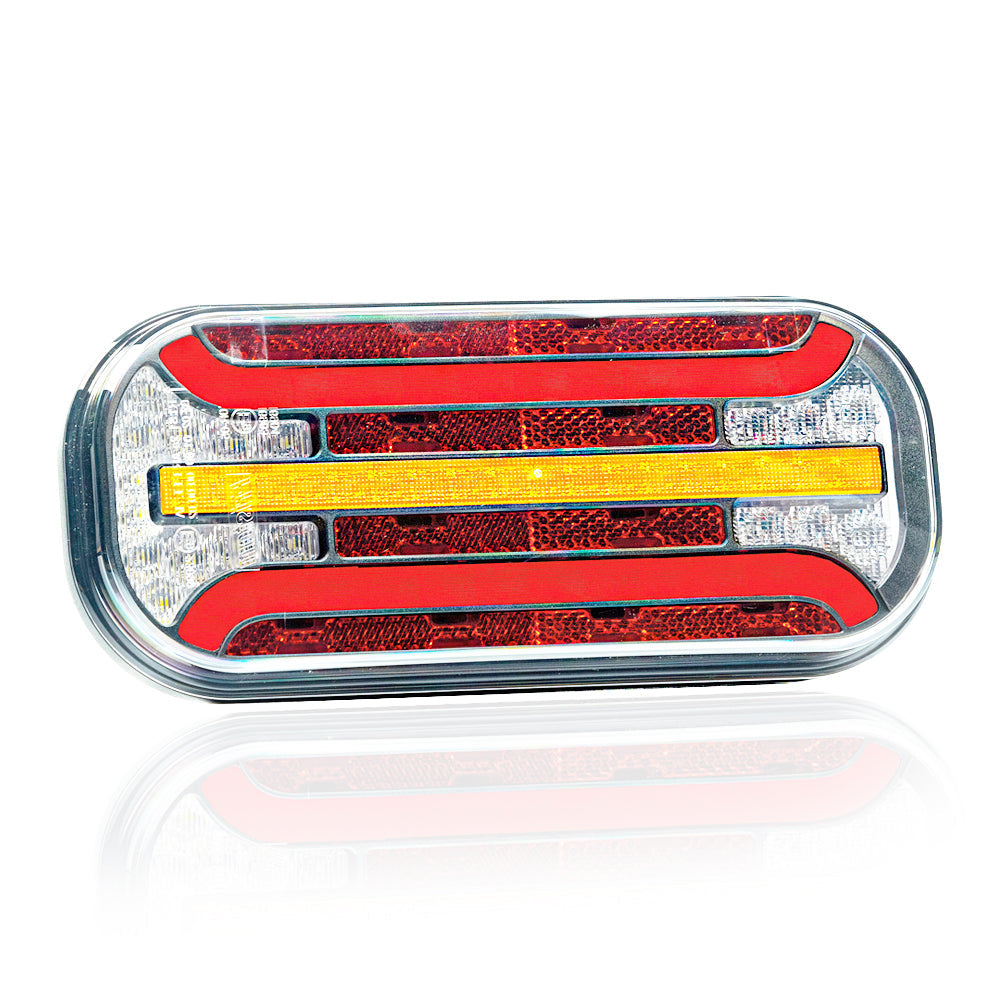 Lámpa LED 6 funkciós tolatós dinamikus indexxel prizmás 12/24V