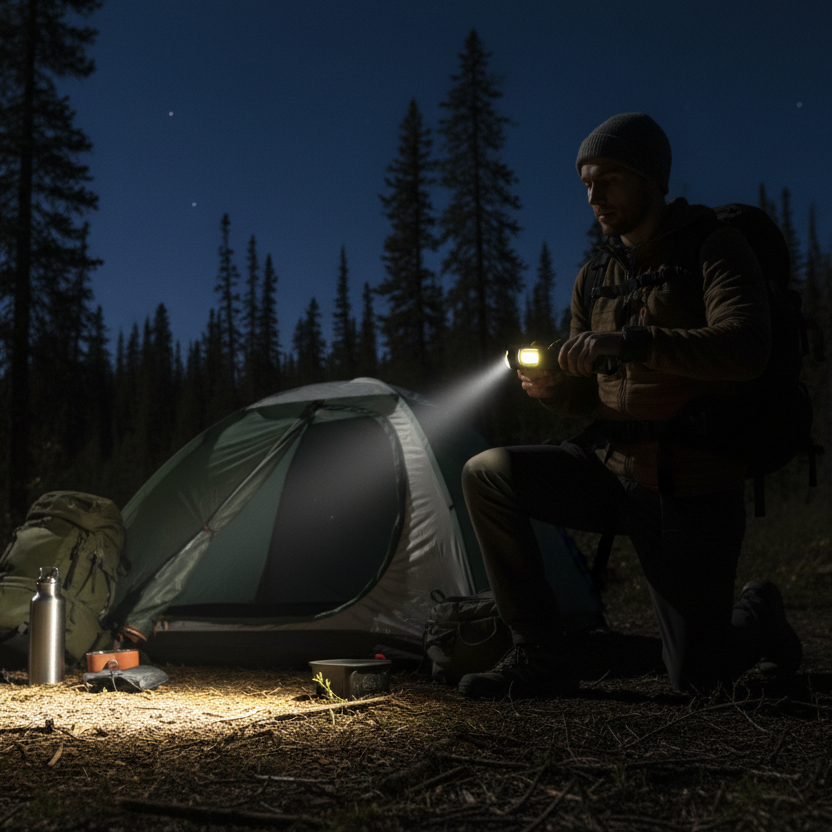 Led zseblámpa tölthető mágneses rögzítéssel 450mAh
