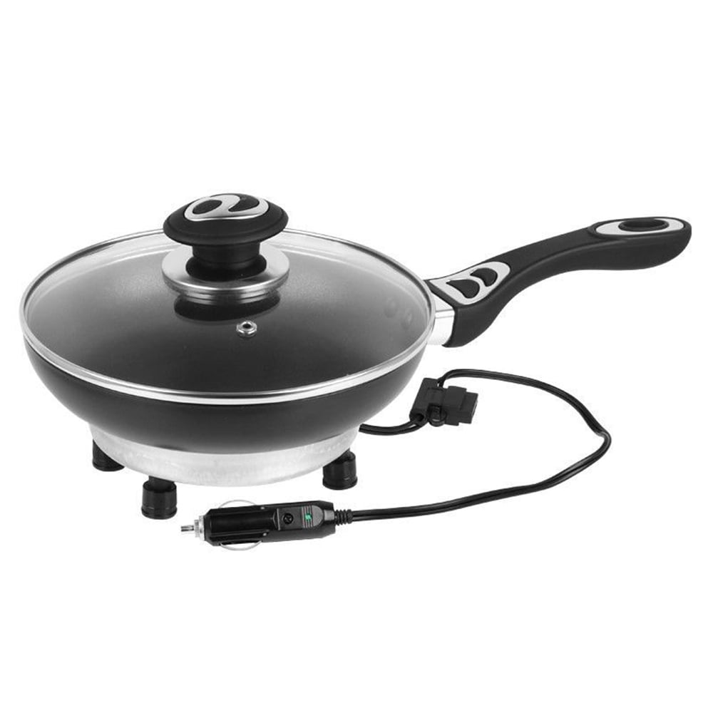 Electric skillet with rubberized handle