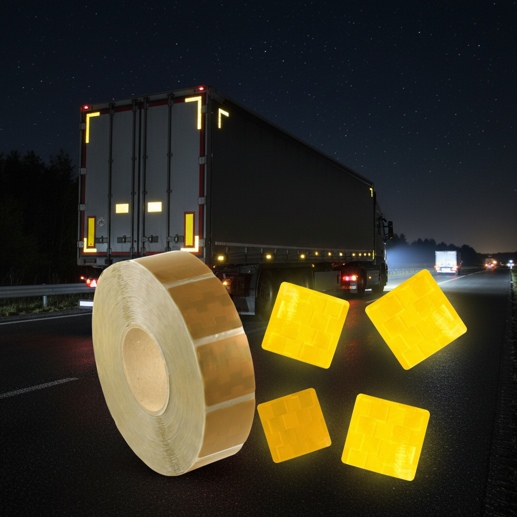 Reflective tape for self-adhesive tarpaulin, segmented 1m