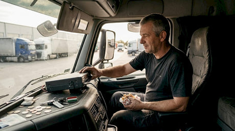 Egy teherautó vezetőfülkéjének mindennapi hangulata