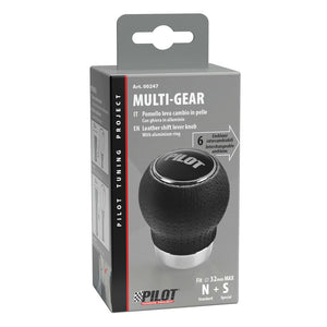 Gear knob with chromed aluminium insert