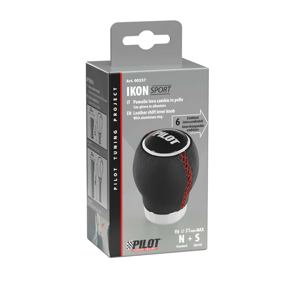 Gear knob with chromed aluminium insert