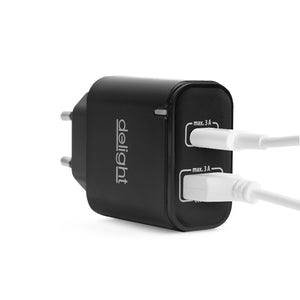 Telefontöltő adapter USB-A + USB-C PD20W gyorstöltéssel