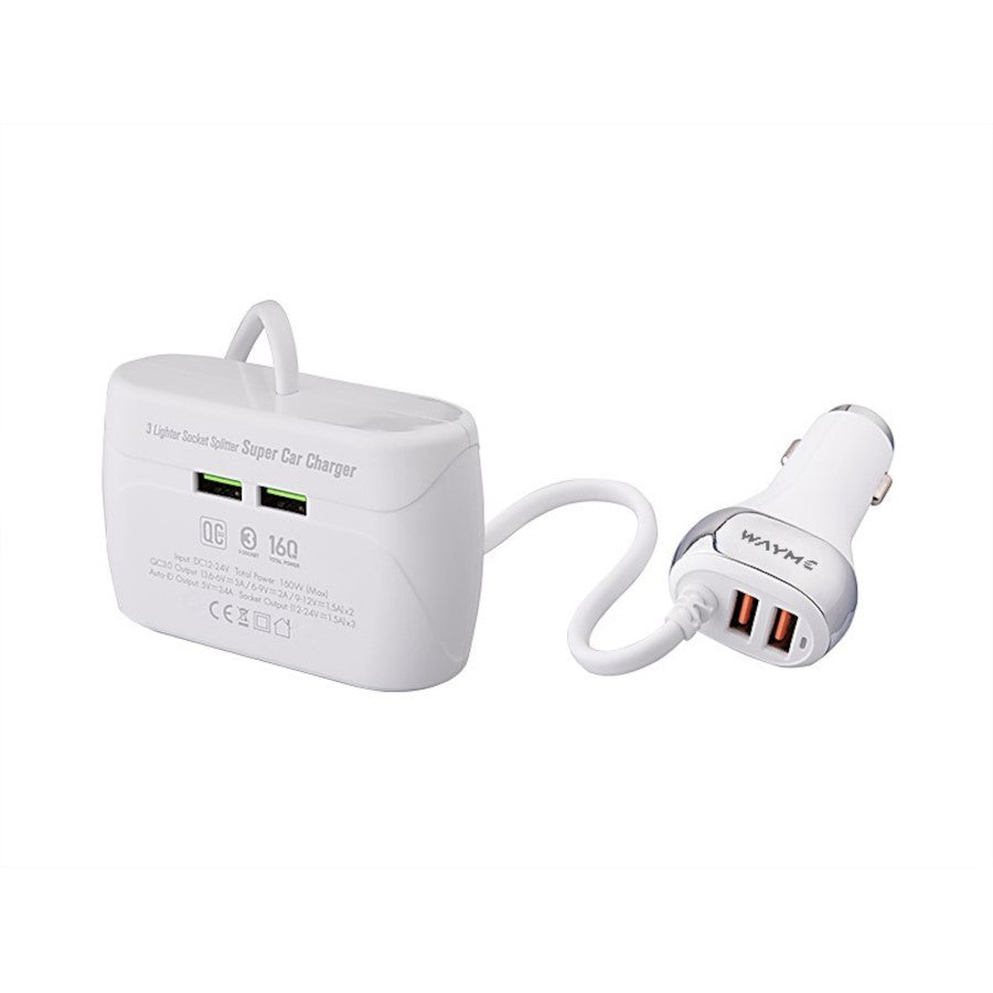 3-as szivargyújtó elosztó 2 USB-vel