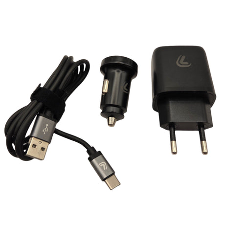 USB Töltő Type C Készlet Szivargyújtós 3in1
