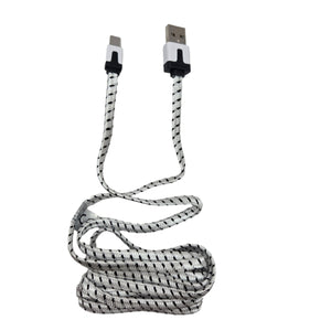 Micro USB-B adat- és töltőkábel 2 m fekete-fehér