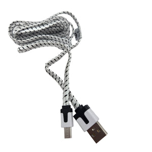 Micro USB-B adat- és töltőkábel 2 m fekete-fehér